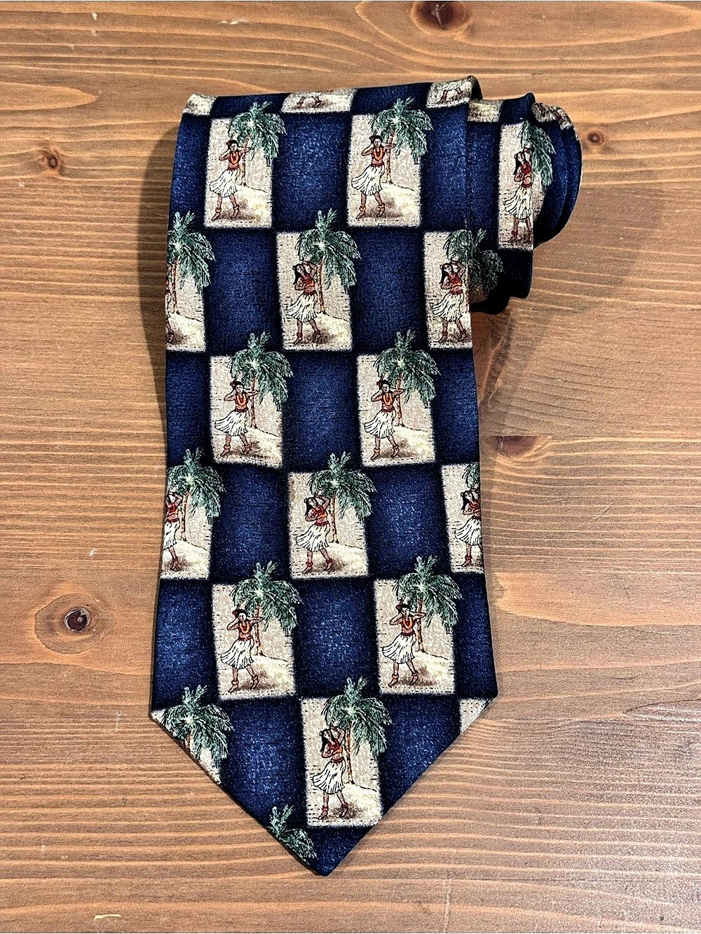 Tropicalo by Tango Hula Dancer Necktie Tropical Hula Dancer Silk Tie Blue